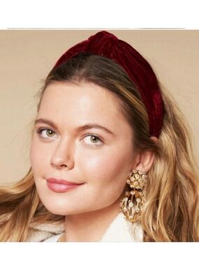 Lele Sadoughi NWOT Maroon Red Velvet Headband